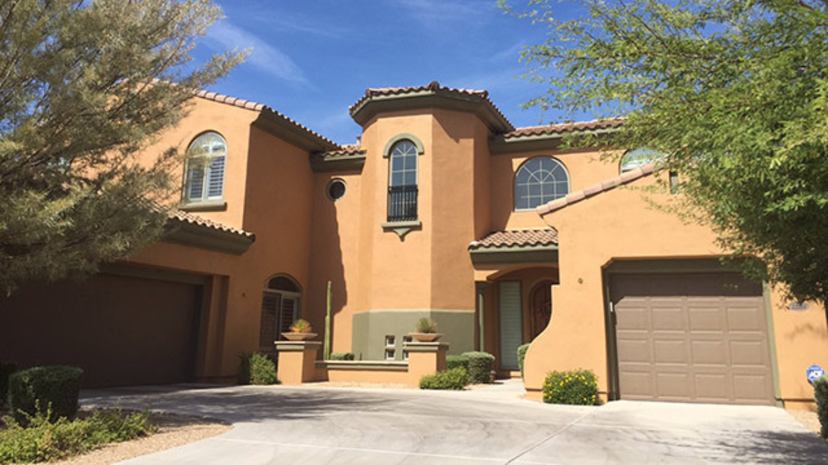Stucco Home In Arizona With Rhino Shield Exterior Coating.