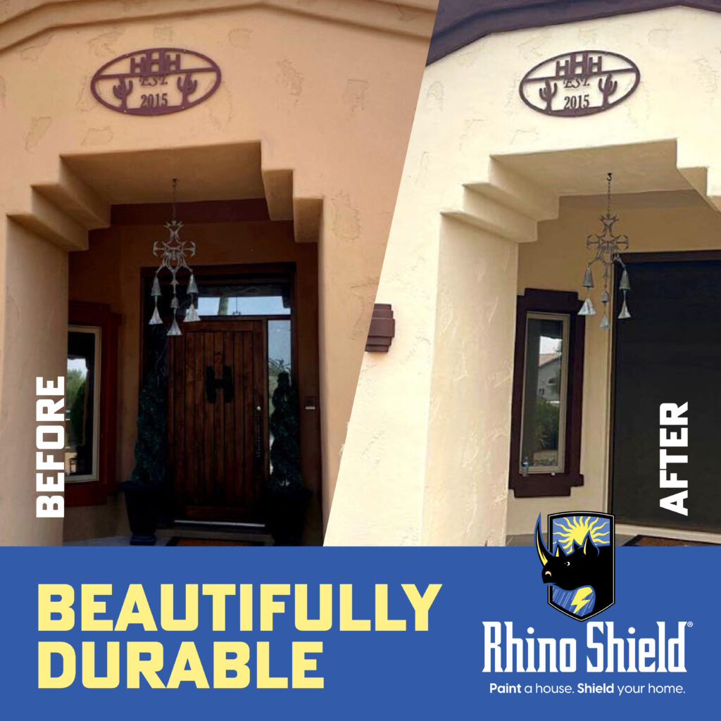 beautifully durable exterior paint coating on an arizona home - before and after