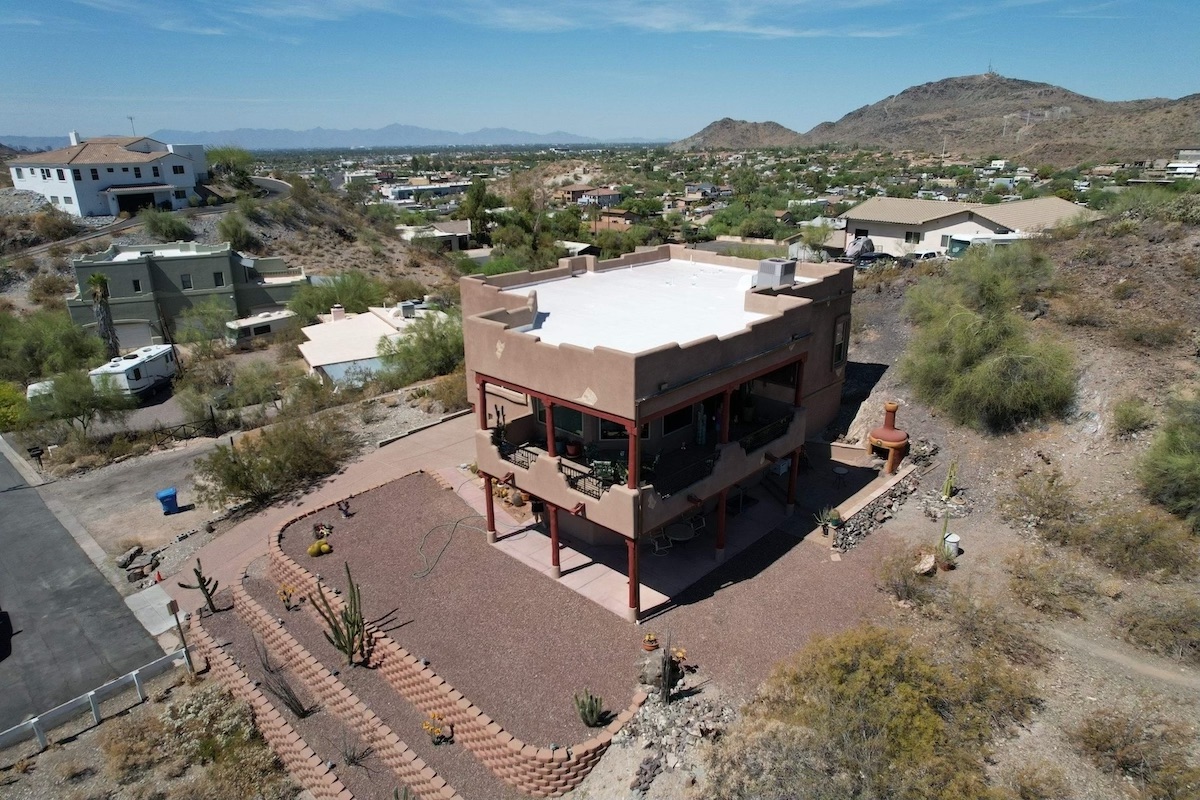 White Roof And Flat Roof Coating On Home In Phoenix, Az