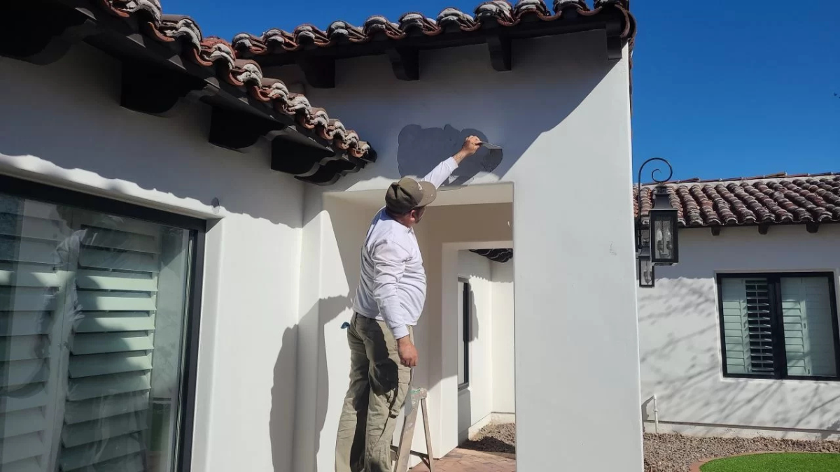 Rhino Shield Painters Applying Exterior Paint Coating.