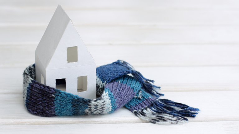 House With Scarf Wrapped Around It.