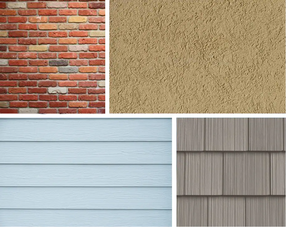 Hardieplank®, Stucco, Brick, Coquina