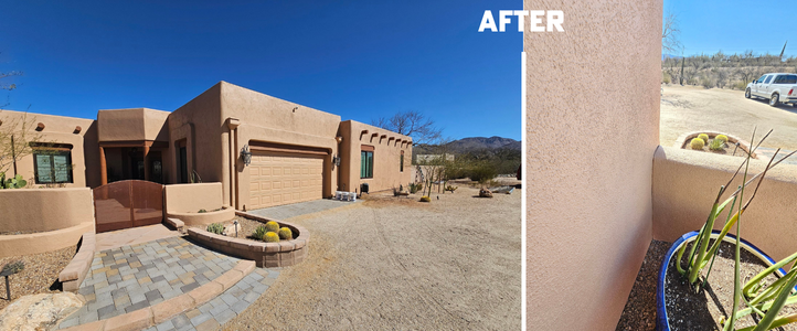After Images Of Stucco Home In Tucson, Az After Rhino Shield Exterior Coating.